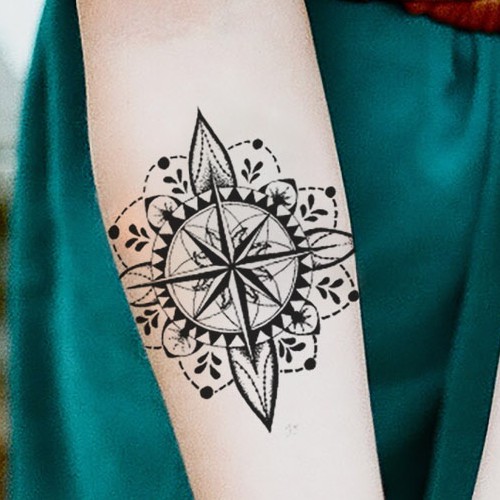 Compass tattoo design