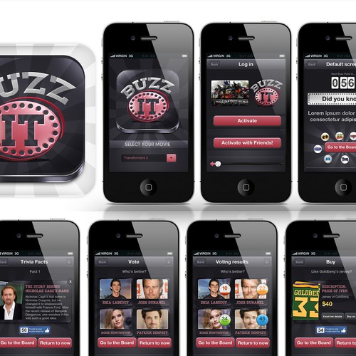 Create the next mobile app design for Buzz It