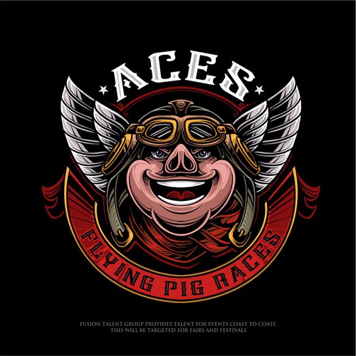Aces Flying Pig Races Logo Design