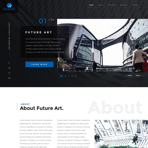 Web Design Concept for Future Art