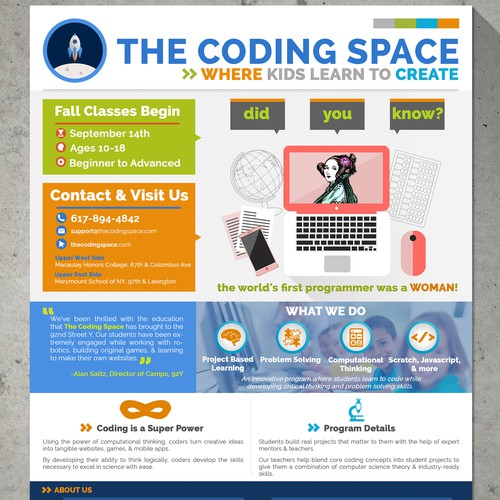 Fun Flyer for The Coding Space