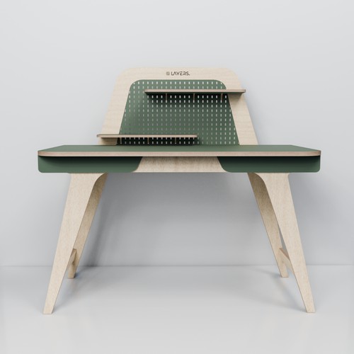 3D Birch Plywood Desk