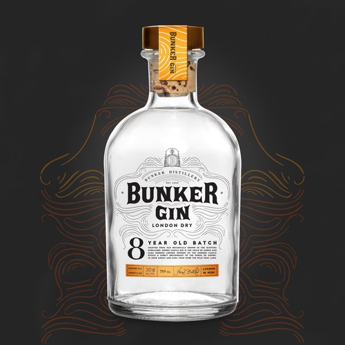 Bunker Gin Branding + Label Design