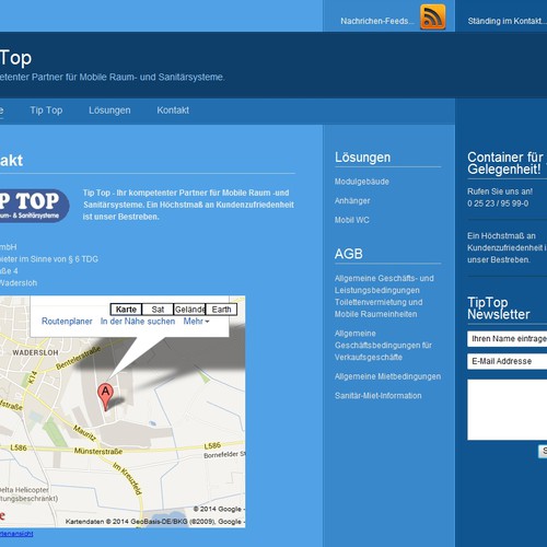 Website concept for Tip Top