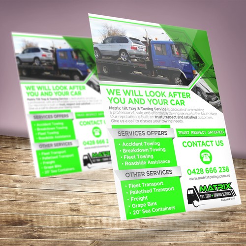 Outstanding STAND OUT! Print media Advertisment for local Towing business required