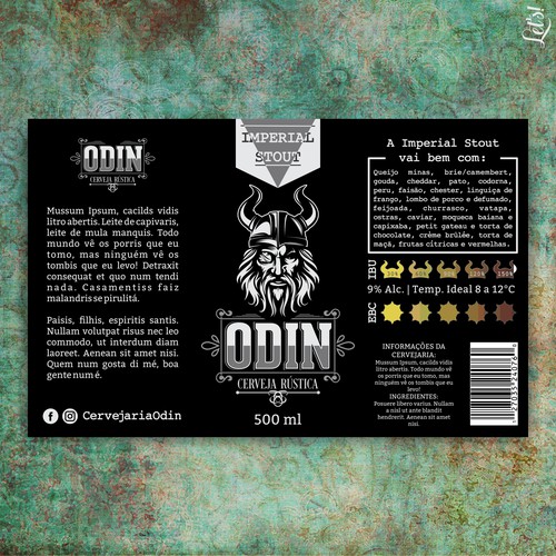 Beer Label for Odin's Brewery 