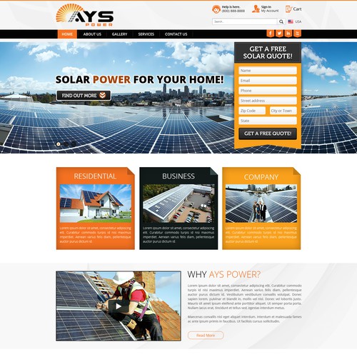 Create a stunning solar contractor website.