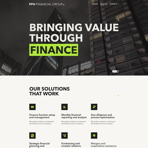 Fractional CFO services landing page