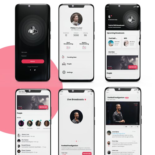 Sports app UI