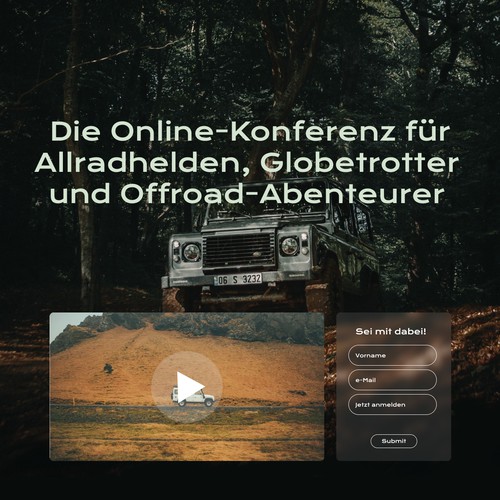 Bold Offroad Car Meetup landing page