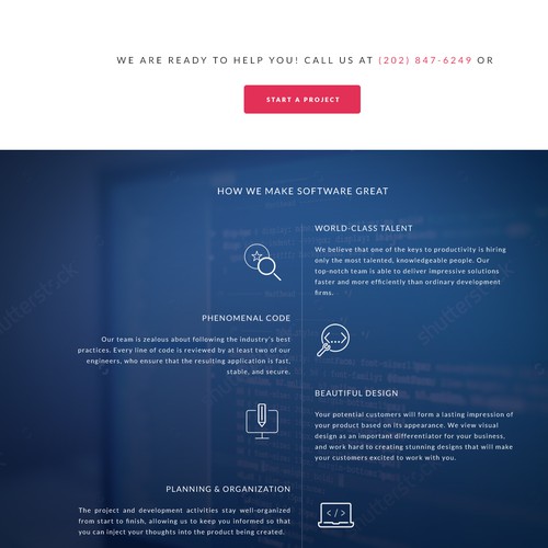 Web design concept for software development company