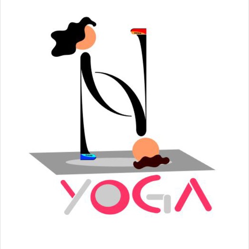 Kids logo for Yoga depicting letter H in a funny way