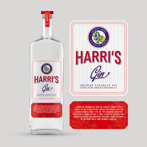 Gin bottle label