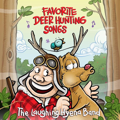 Design a Comedy CD front for 'The Best Deer Hunting Songs Ever'".