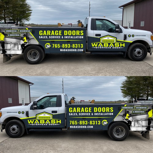 Sleek & Bold Wrap Design For F350 Truck Service Body For Garage Door Company in USA