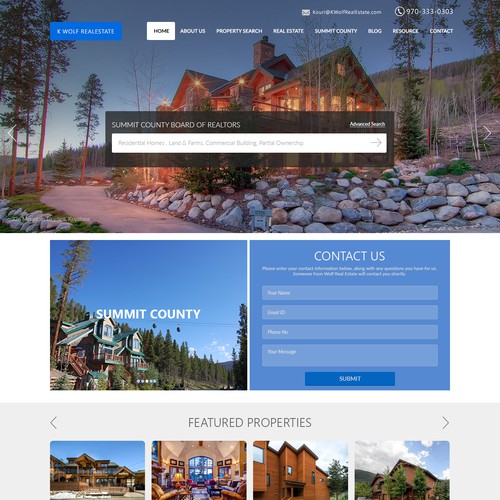 Web Page Design for Realestate