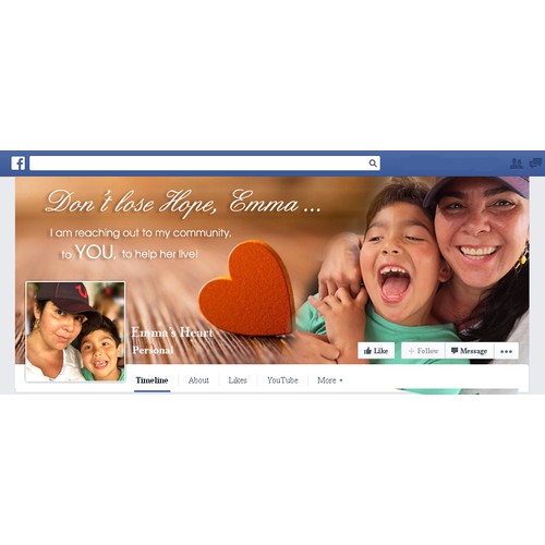 Facebook cover for Emma's Heart