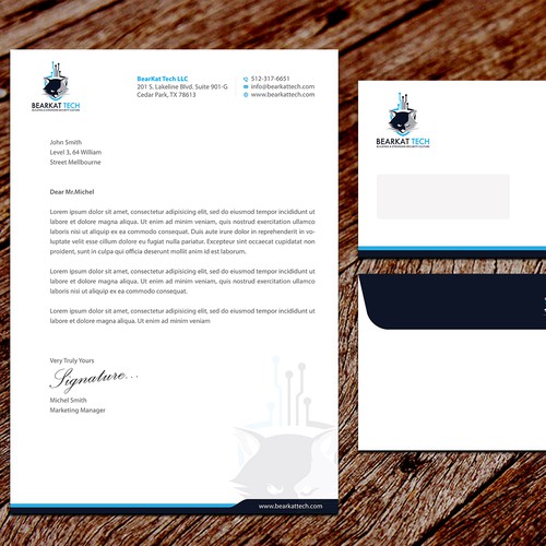 BearKat Tech Letterhead & Envelope Designs