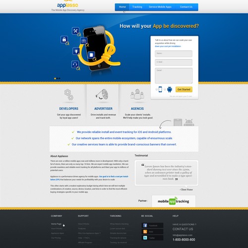 Create the next website design for applasso