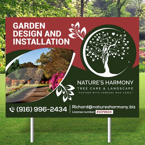 Landscape design yard sign