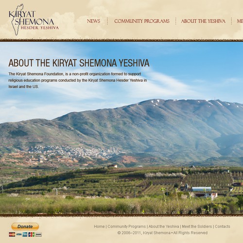 Help Kiryat Shemona Foundation with a new website design