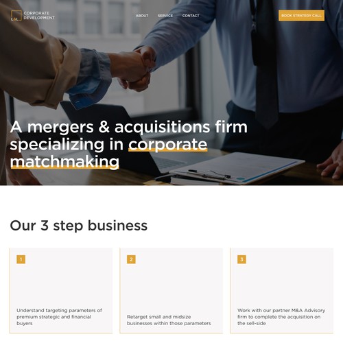Landing page for finance company