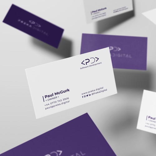 Business card design for a software company