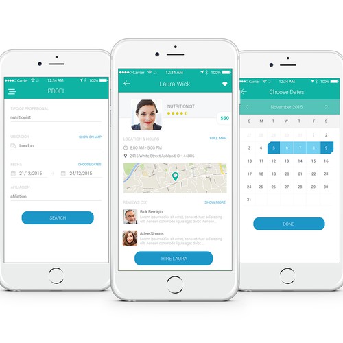 App design for hiring professionals