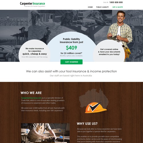 Create a great landing page for an insurance company.