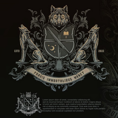 pravis Immortalibus Manet coat of arms logo