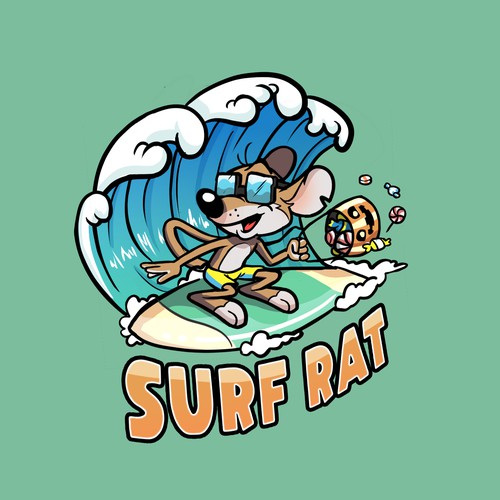 Surf rat for a t-shirt