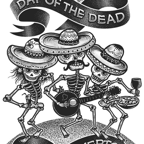Día de los Muertos illustration for E-Cards.com
