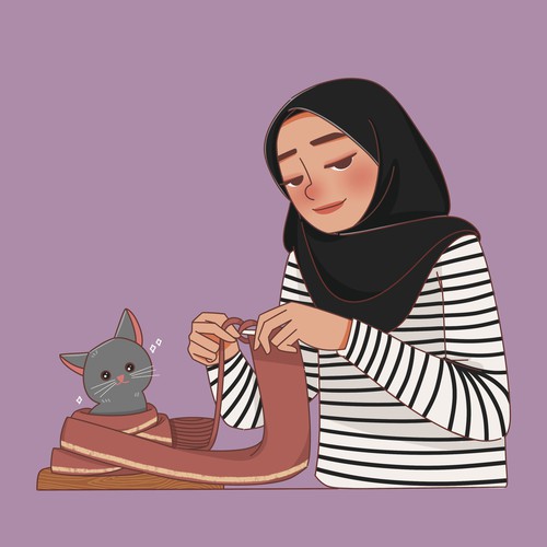 Cat and girl