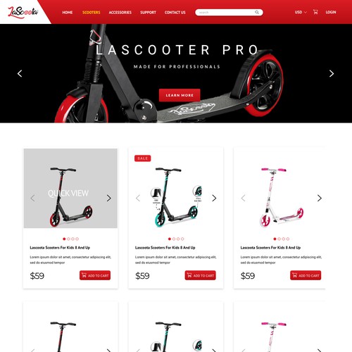 E-commerce page design