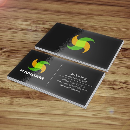 Logo and bus. card for pc service