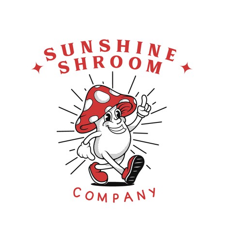 Mascot Logo Sunshine Shroom Company