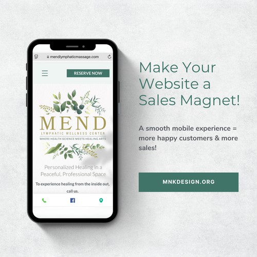 Website Design for Mend Lymphatic Wellness Center