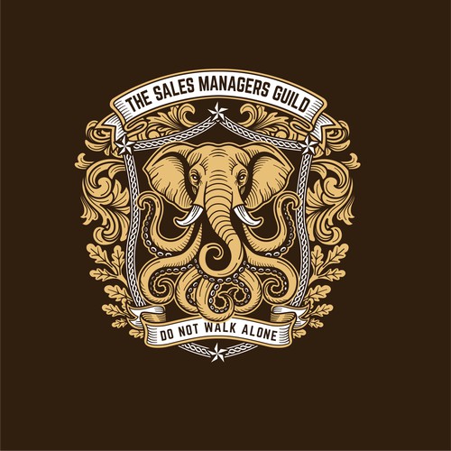 Create a Timeless Crest Logo for the Sales Managers Guild (Featuring a Custom Octofant Mascot)