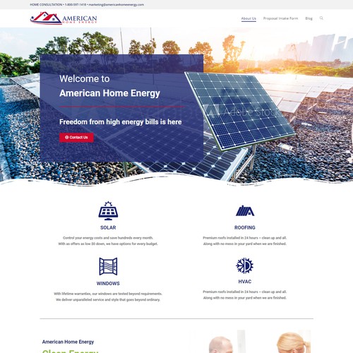 Website design for American Home Energy 