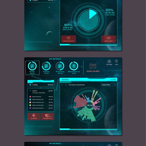 Sci-Fi UI for a Disk explorer