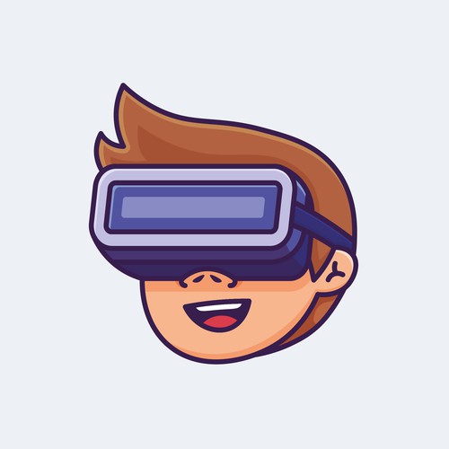 VR Boy Mascot Logo