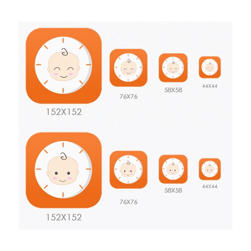 Design an outstanding and friendly App Icon for BabyTime (iOS7 style)