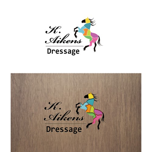 Dancing horse logo for a horse dressage company
