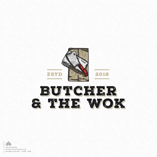 Vintage Logo Proposal for Butcher & The Wok
