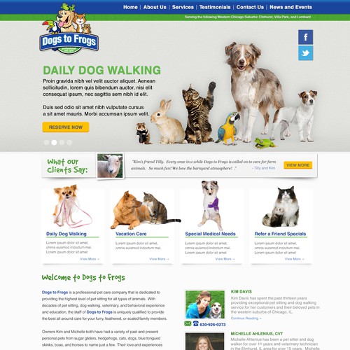 Dogs to Frogs needs a new website design