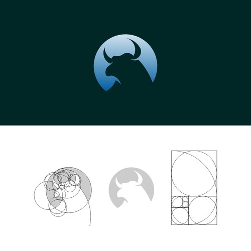 Logo bull negative space