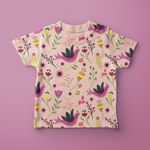 bold and vintage pattern for a baby t-shirt