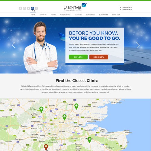Website design for Health Travel Company