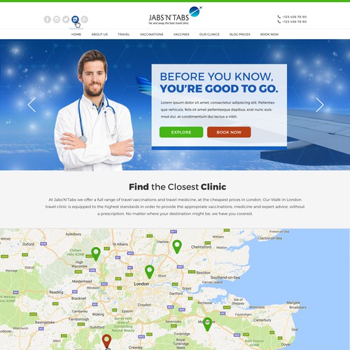 Website design for Health Travel Company