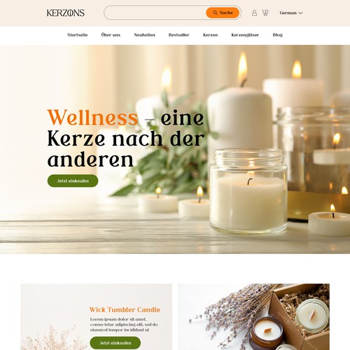 Candle Making Landing Page Design